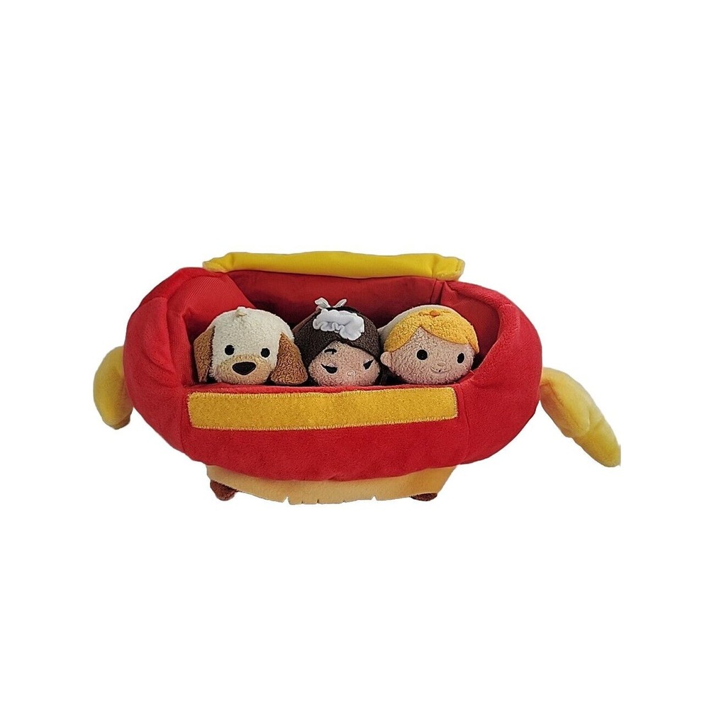 Disney Tsum Tsum Lot: 3 Tsum Tsums In Beauty And The Beast Footstool Carry Case